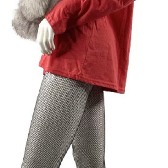 Cashmere Scarf Black Gray Fox Fur Trim One Size SKU 000359-1 - Picture 5 of 7